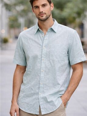 Coastaoro • NWT cotton linen blend men’s tee PTP 26”